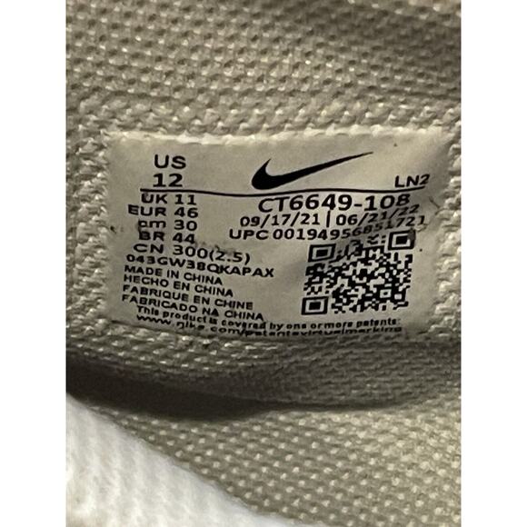 NWT Men's Nike Alpha Menace Pro 3 Football Cleats White Black CT6649-108 Size 12 - Picture 7 of 10